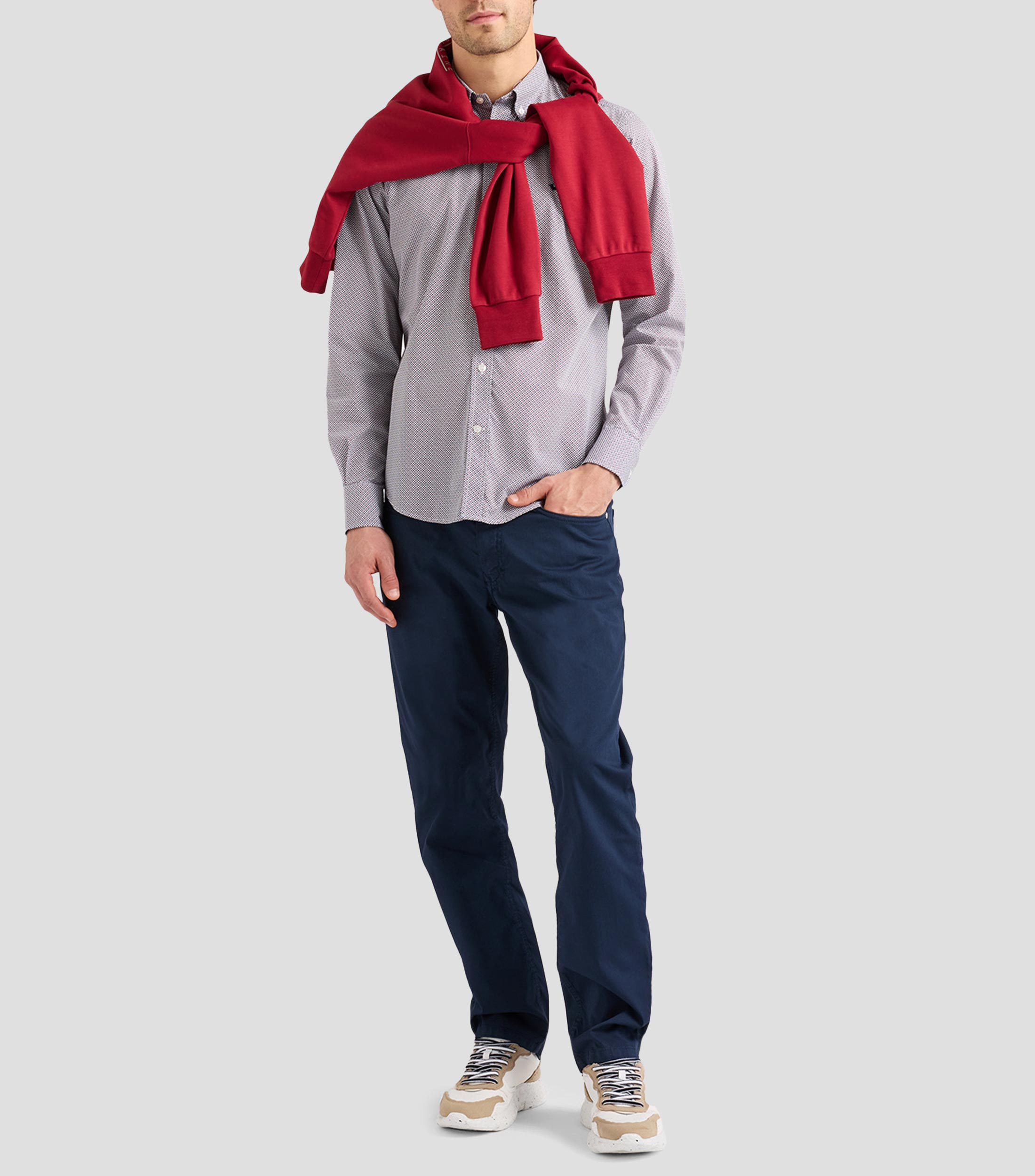 Camisa microdiseño manga larga Hombre